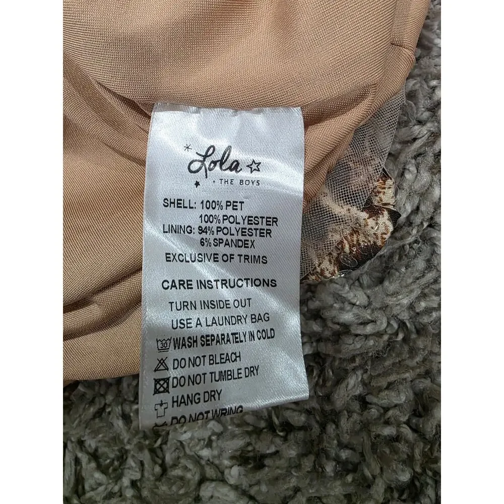 Lola + The Boys Sequin Leopard Bubble Girl's Dress Brown Size 6